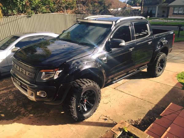 Ford Ranger PX - 50 inch Curved Light bar Screen Mount Brackets Black or Stainless Bullseye Products 4x4 Lilydale Melbourne Australia