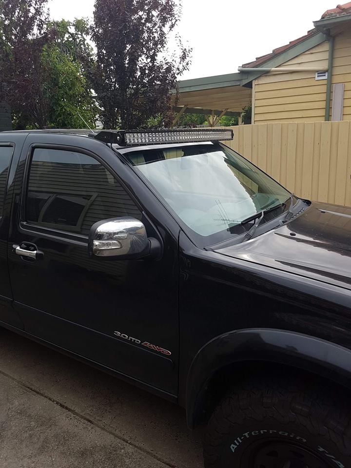 Holden Colorado RC 50 Inch Curved Light Bar Windscreen Mount Brackets Black or Stainless Bullseye Products 4x4 Lilydale Melbourne Australia