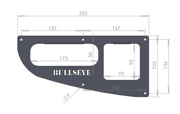 Fog Light panel (pair) - Black powder coated