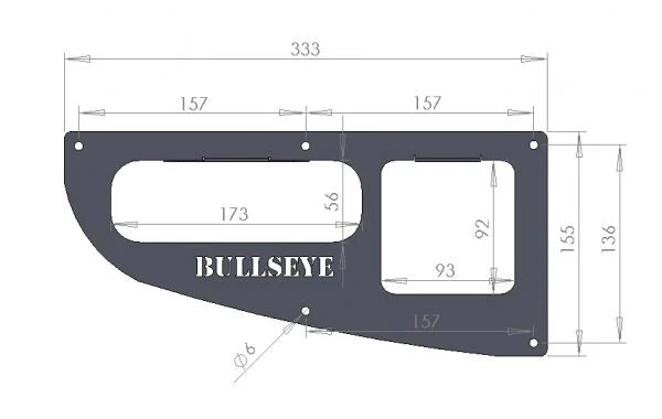 Fog Light panel (pair) - Black powder coated