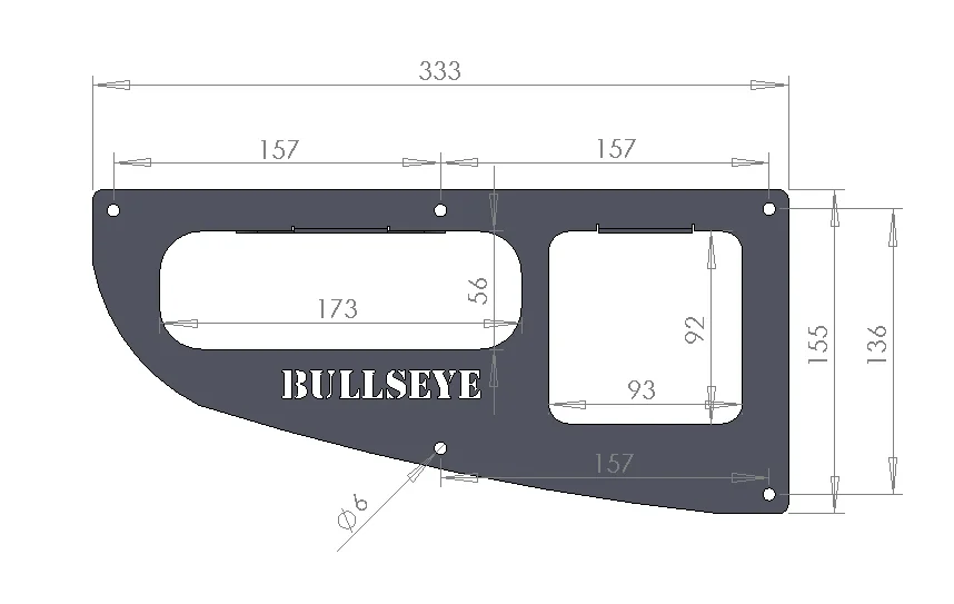 Fog Light panel (pair) - Black powder coated