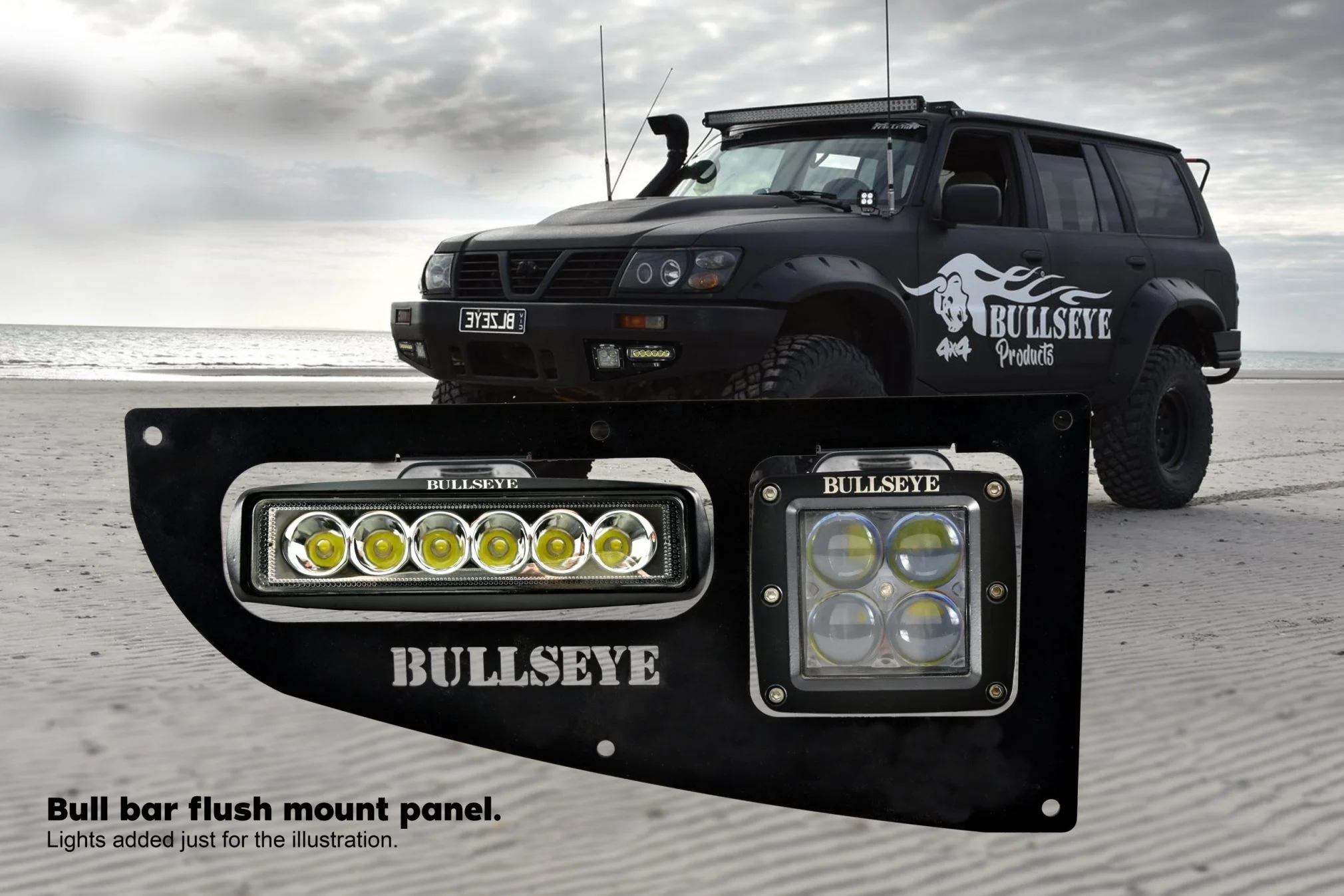 Fog Light panel (pair) - Black powder coated