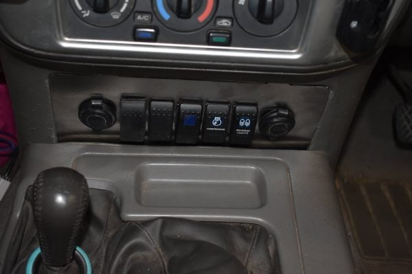 Nissan GU Patrol Lower Dash Panel - for 5 x Switches, 2x 12W AUX Power Socket (Mount Only) Bullseye Products 4x4 Lilydale Melbourne Australia